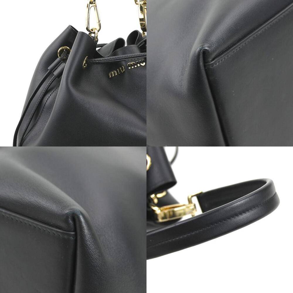 Miu Miu Miu handbag shoulder bag leather black ladies h30931g - Picture 4 of 5